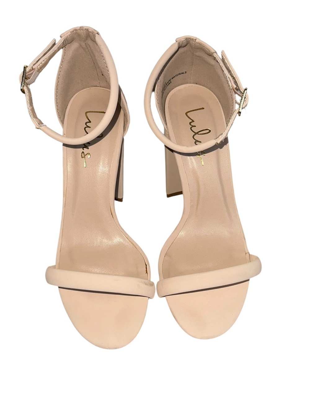 Lulu's Nude Ankle-Strap Block Heel Sandals